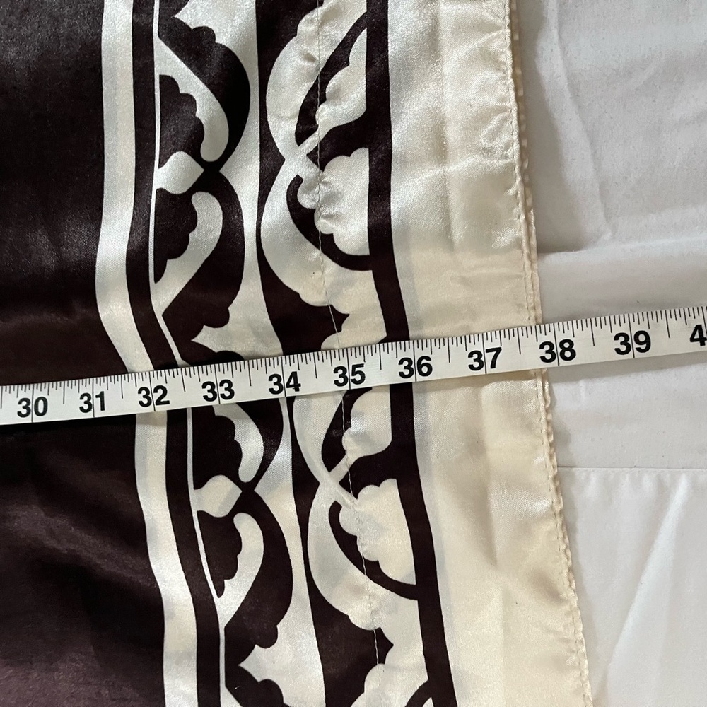 VTG Winlar Silky Art-To-Wear Brown/Cream Pancho Lagenlook Patterned Kaftan OS - Picture 12 of 12